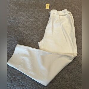 Max Studio Linen Cotton blend pants Cream Size 10 NWT